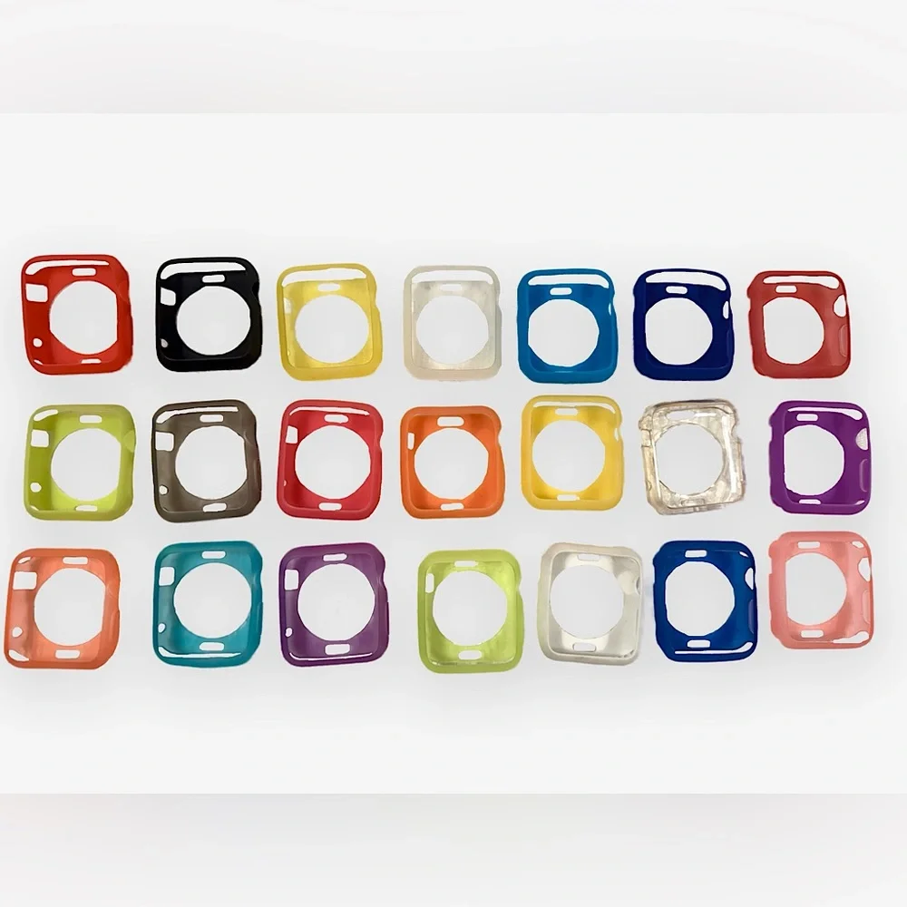 Protective Bumpers for Apple Watch (38-41mm), Lot of 21 in Various colors.